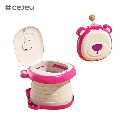 6921 折りたたむトイレ,クマの形,1つの鍵を折りたたむトイレ/携帯トイレ/迅速な保管/清掃が簡単/引線袋付き