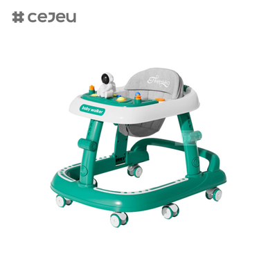 CJ-5688 ベビーウォーカー 音楽7 高度調整器 サイレントホイール*6 クッション: リネン 1クリック折りたたみ 赤緑 黒