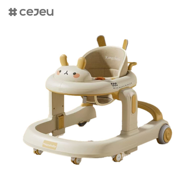 CJ-928 ベビーウォーカー オレンジグレーコーヒー 音楽/ライト 6 高さ調整器 製品サイズ:58*59*73cm