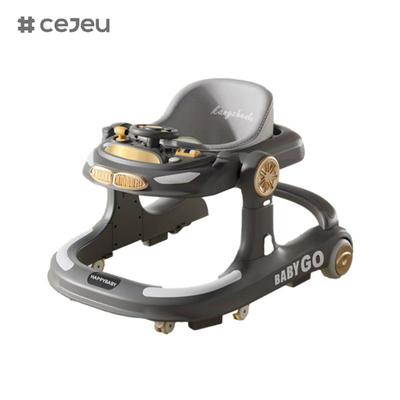 CJ-958 ベビーウォーカー オレンジグレーカキ 音楽/ライト 6 高度調整器 一クリック折りたたみ 58*60*75サイズ