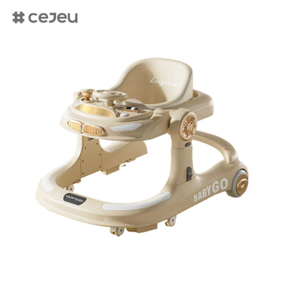 CJ-958 ベビーウォーカー オレンジグレーカキ 音楽/ライト 6 高度調整器 一クリック折りたたみ 58*60*75サイズ