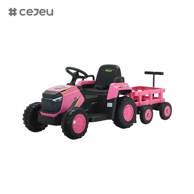 CJ-DLS-X18 子供用電動トラクター 玩具車 ツインモーター 12v バッテリー電動 プラスチック製 楽曲付きLEDライトの玩具車に乗る
