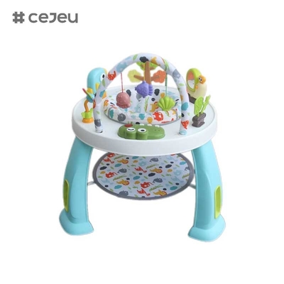 CJ-XTD-901 3イン1 多機能児童活動テーブル ベビーウォーカーと興味深いビルディングブロックセット プラスチックフレーム
