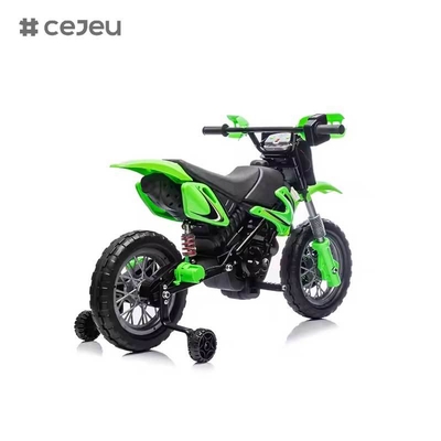 CJ-XB-8015 12Vバッテリー駆動 子供用電動ダートバイク 3～8歳向け 補助輪付き ホーン＆スタートサウンド搭載 En71認証