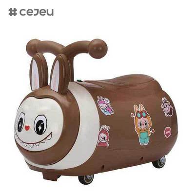 CJ-SL-616 子供向け 可愛い室内電動乗用車 プラスチック製 ステアリングホイール スイングカー スライディング機能