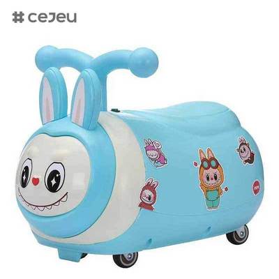 CJ-SL-616 子供向け 可愛い室内電動乗用車 プラスチック製 ステアリングホイール スイングカー スライディング機能