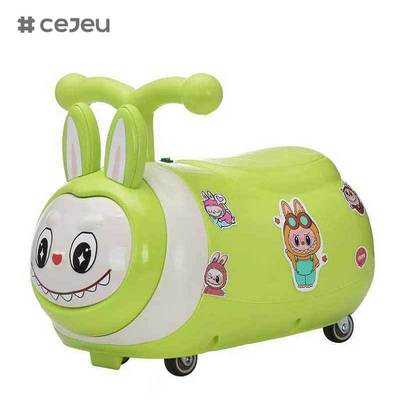 CJ-SL-616 子供向け 可愛い室内電動乗用車 プラスチック製 ステアリングホイール スイングカー スライディング機能