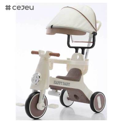 CJ-YT-668 ハイエンド ファッション 3輪ベビーストローラー 三輪車 屋根と日陰付き 子供のための音楽機能