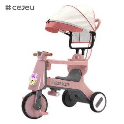 CJ-YT-668 ハイエンド ファッション 3輪ベビーストローラー 三輪車 屋根と日陰付き 子供のための音楽機能