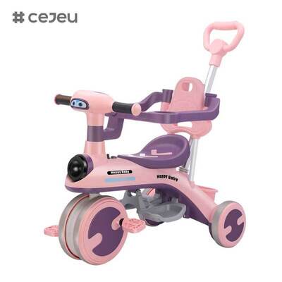 CJ-YT-528 卸売新しい耐久性のある子供用三輪車自転車ベビーカープッシュハンドルサンシェード幼児乗り物のおもちゃチャイルドキャリア屋内