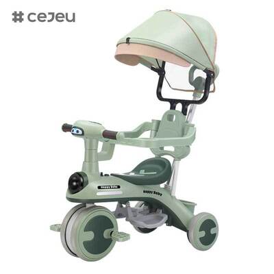CJ-YT-528 卸売新しい耐久性のある子供用三輪車自転車ベビーカープッシュハンドルサンシェード幼児乗り物のおもちゃチャイルドキャリア屋内