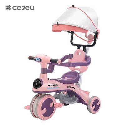 CJ-YT-528 卸売新しい耐久性のある子供用三輪車自転車ベビーカープッシュハンドルサンシェード幼児乗り物のおもちゃチャイルドキャリア屋内