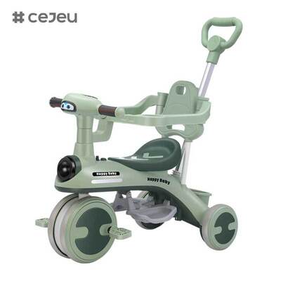 CJ-YT-528 卸売新しい耐久性のある子供用三輪車自転車ベビーカープッシュハンドルサンシェード幼児乗り物のおもちゃチャイルドキャリア屋内